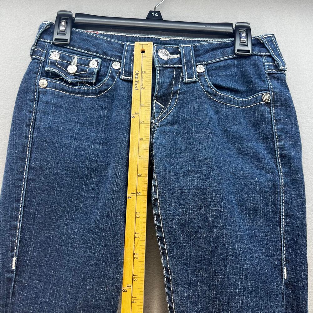 True Religion Jeans Women's 26 (2) Blue Julie Straight Pocket Flap Preppy - Picture 13 of 15